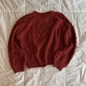 Cable Knit Sweater in Deep Rust